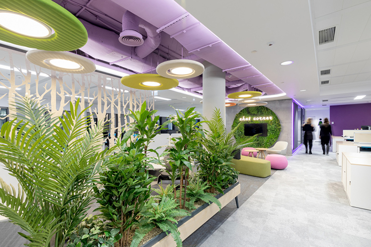 thiết kế văn phòng xanh với khu vườn mini