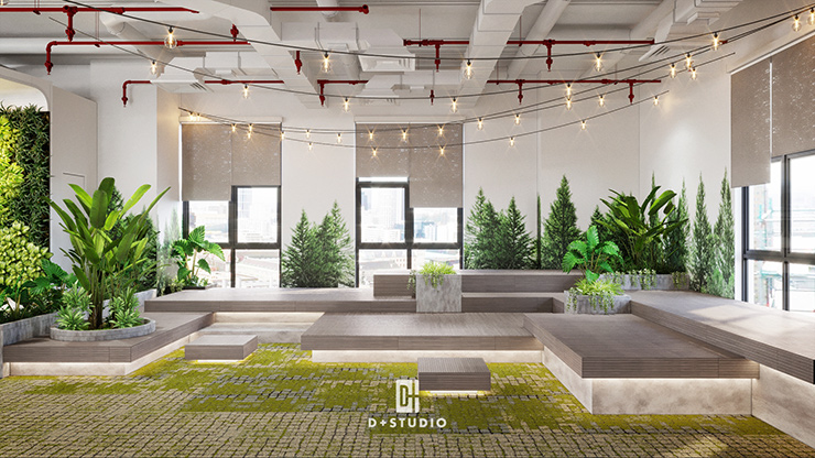 mẫu thiết kế văn phòng không gian xanh ấn tượng ecoland