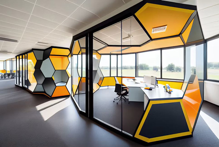 thiết kế văn phòng lấy cảm hứng từ tổ ong